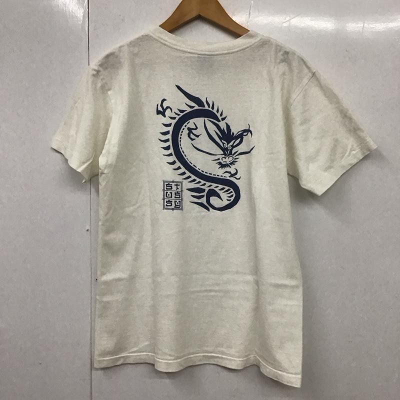 ステューシー STUSSY Tシャツ 半袖 半袖カットソー プリントTシャツ クルーネックカットソー M ロゴ、文字 白 / ホワイト /  メンズ USED 古着 中古 10131385