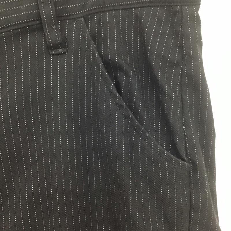 グラム glamb パンツ スラックス スラックス ワイドパンツ カジュアルパンツ ストレートパンツ ストライプパンツ 裾ゴム 3 ストライプ 白 / ホワイト / X 黒 / ブラック /  メンズ USED 古着 中古 10107188