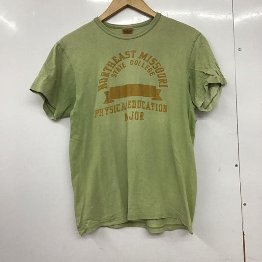 デラックスウエア DELUXEWARE Tシャツ 半袖 L プリント X ロゴ、文字 薄緑 / ライトグリーン /  メンズ USED 古着 中古 10145665