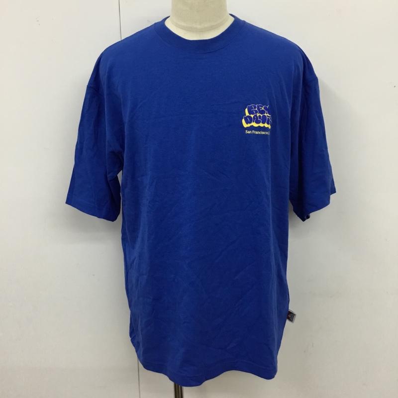 ベンデイビス BEN DAVIS Tシャツ 半袖 C-23580923 クルーネック バックプリント XL ロゴ、文字 青 / ブルー /  メンズ USED 古着 中古 10119847