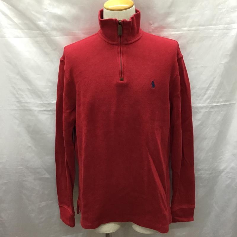 ポロラルフローレン POLO RALPH LAUREN カットソー 長袖 長袖カットソー M ロゴ、文字 赤 / レッド /  メンズ USED 古着 中古 10121676