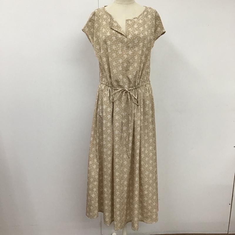 アーバンリサーチ URBAN RESEARCH ワンピース ロングスカート UR95-26C017 フラワープリントドロストワンピース フレンチスリーブ FREE 花柄 ベージュ / ベージュ /  レディース USED 古着 中古 10112966