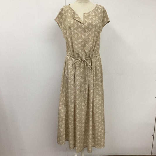 アーバンリサーチ URBAN RESEARCH ワンピース ロングスカート UR95-26C017 フラワープリントドロストワンピース フレンチスリーブ FREE 花柄 ベージュ / ベージュ /  レディース USED 古着 中古 10112966