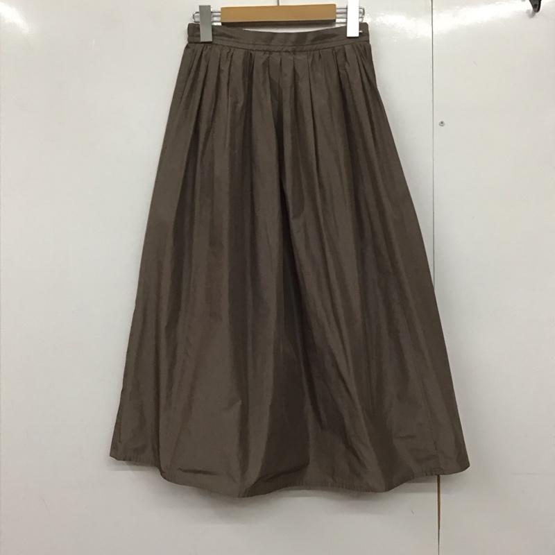 グリーンレーベルリラクシング green label relaxing スカート ひざ丈スカート ロングスカート フレアスカート カジュアルスカート 36インチ 無地 茶 / ブラウン /  レディース USED 古着 中古 10142669