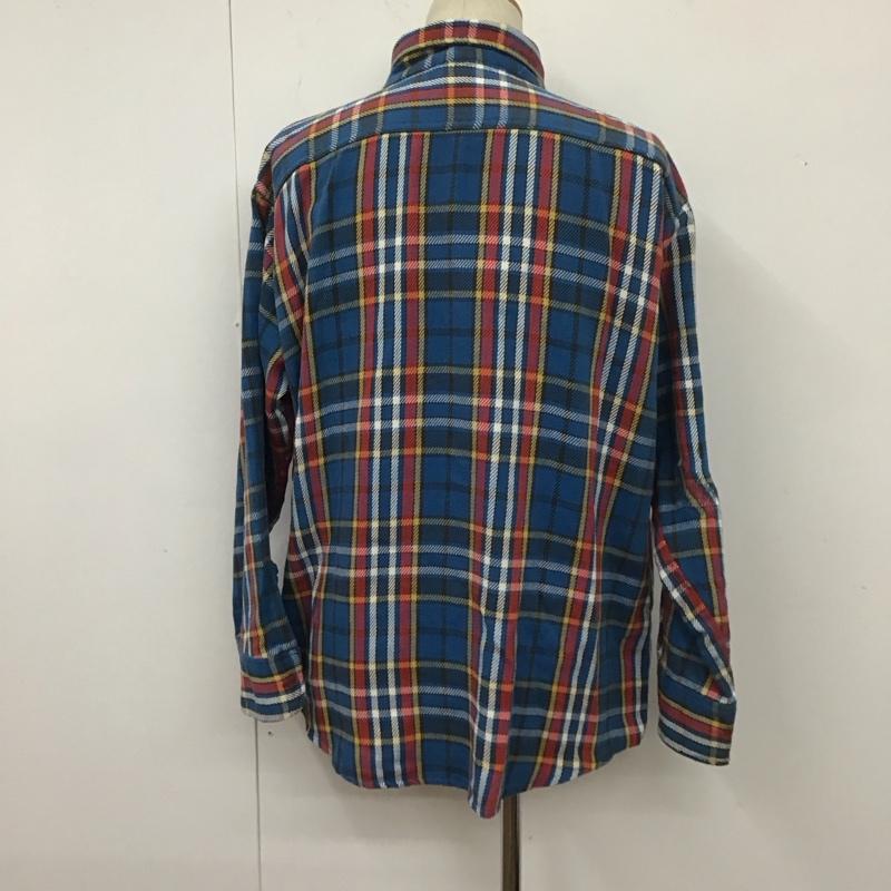 エリー ELY シャツ、ブラウス 長袖 XL チェック 青 / ブルー / X 白 / ホワイト / X 黒 / ブラック / X 赤 / レッド / X 黄 / イエロー /  メンズ USED 古着 中古 10111196