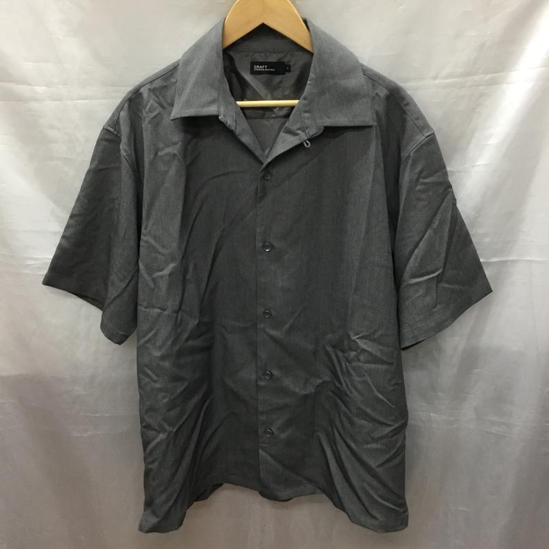クラフトスタンダードブティック CRAFT STANDARD BOUTIQUE シャツ、ブラウス 半袖 PP32M0A0600 オープンカラーシャツ L 無地 灰 / グレー /  メンズ USED 古着 中古 10119326