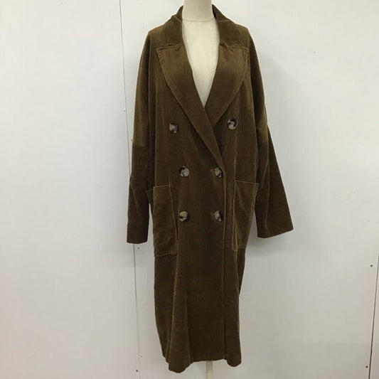 ザラウーマン ZARA WOMAN コート コート一般 コーデュロイ S 無地 茶 / ブラウン /  レディース USED 古着 中古 10120266
