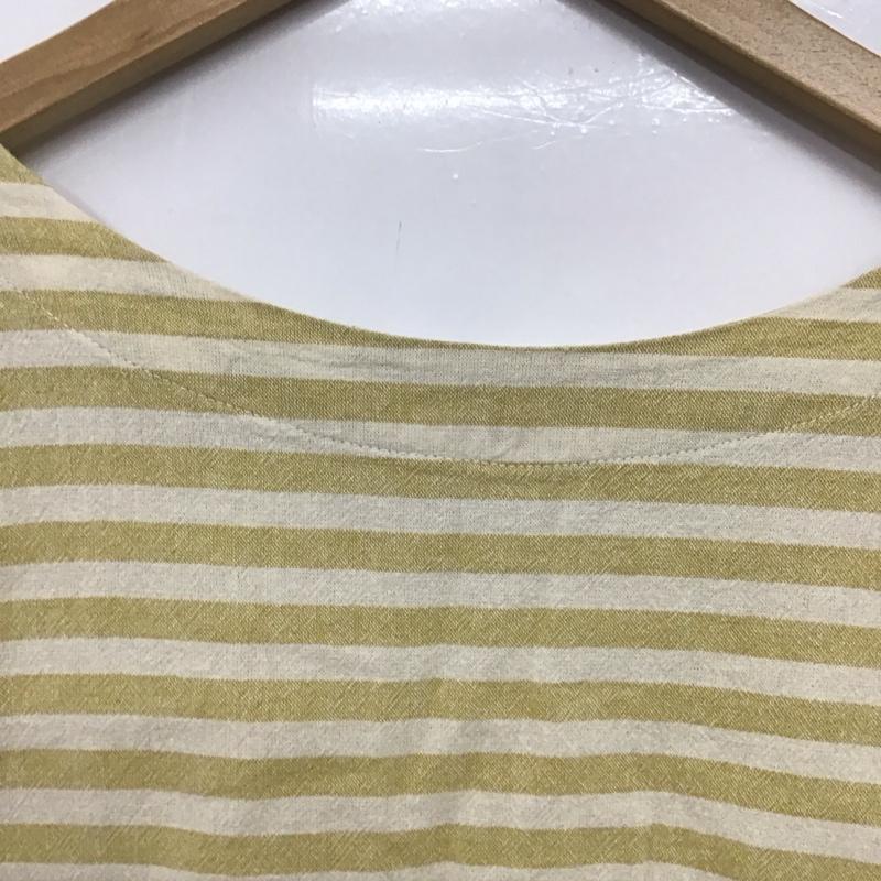 サマンサモスモス Samansa Mos2 カットソー 半袖 ノースリーブカットソー クルーネック ボーダー FREE ボーダー柄 白 / ホワイト / X 黄 / イエロー /  メンズ USED 古着 中古 10132653