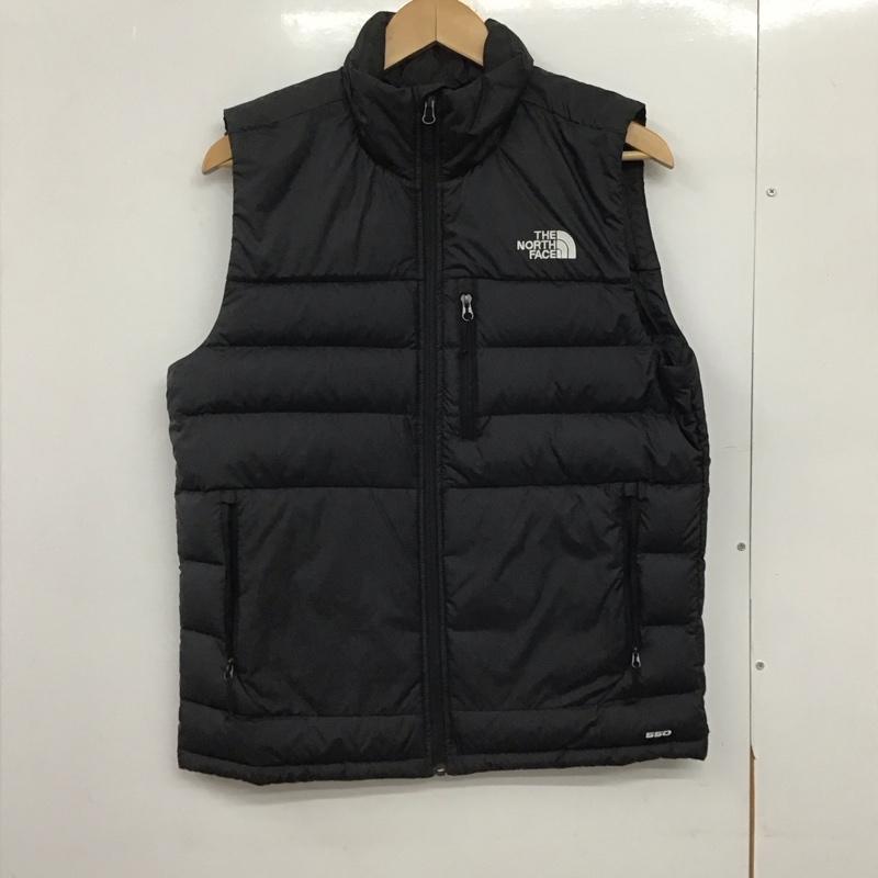 ザノースフェイス THE NORTH FACE ベスト ベスト nd52116z ダウンベスト ジップアップジャケット ノースリーブカットソー S ロゴ、文字 黒 / ブラック /  メンズ USED 古着 中古 10146964
