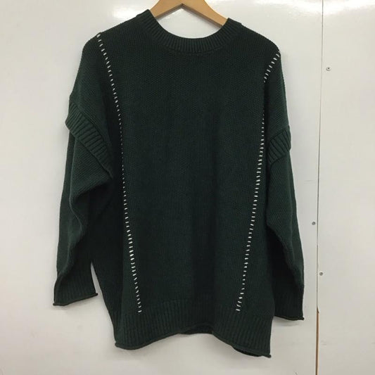 ローリーズファーム LOWRYS FARM ニット、セーター 長袖 長袖ニットカットソー クルーネック セーター 2 無地 緑 / グリーン /  レディース USED 古着 中古 10147666