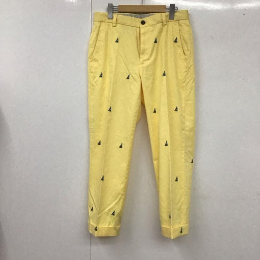 ブルックスブラザーズ BROOKS BROTHERS パンツ チノパン コットン 刺繍 ヨット W32 32インチ 総柄 黄 / イエロー /  メンズ USED 古着 中古 10111226