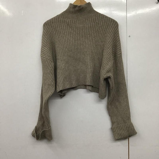 ザラ ZARA ニット、セーター 長袖 長袖ニットカットソー スタンドネック セーター M 無地 茶 / ブラウン /  レディース USED 古着 中古 10144290