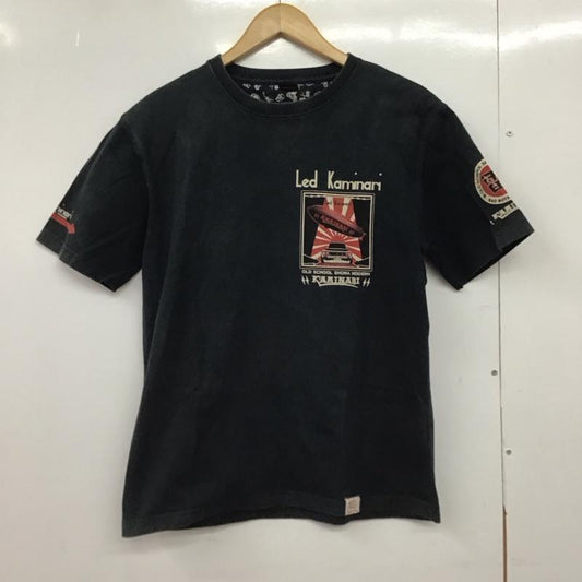 カミナリ KAMINARI Tシャツ 半袖 半袖カットソー プリントTシャツ クルーネックカットソー ted company ロゴ、文字 ダークグレー / ダークグレー /  メンズ USED 古着 中古 10150287