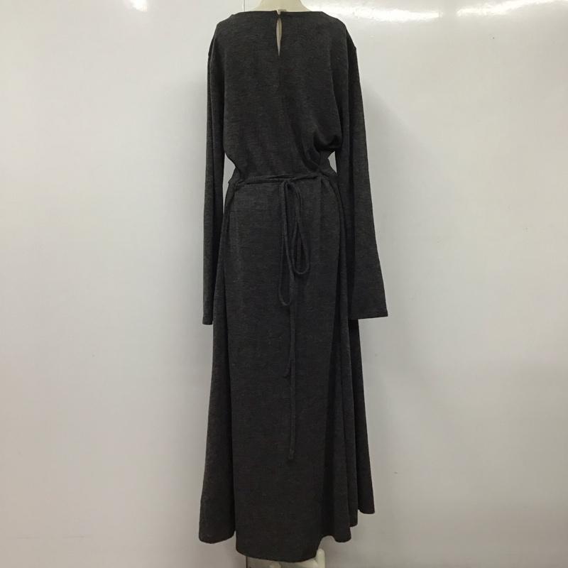 ザラ ZARA ワンピース ロングスカート 長袖ロングワンピース フレアワンピース 切り替えワンピース XL 無地 灰 / グレー /  レディース USED 古着 中古 10118564