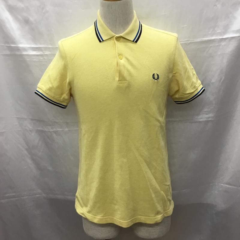 フレッドペリー FRED PERRY ポロシャツ 半袖 半袖ポロシャツ カラーシャツ 半袖カットソー S ロゴ、文字 黄 / イエロー /  メンズ USED 古着 中古 10109282