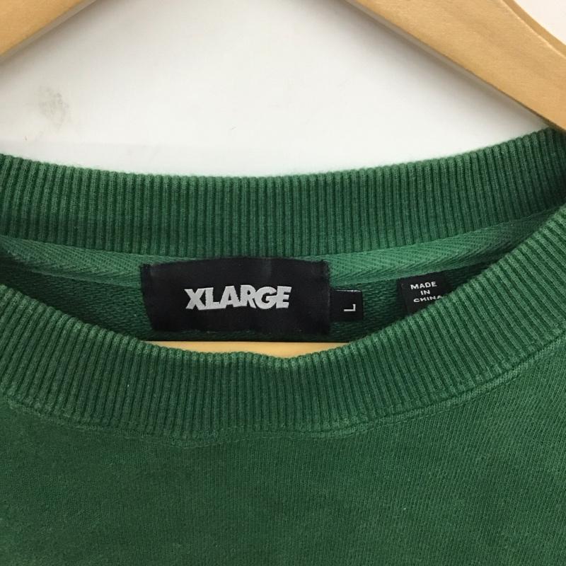 エクストララージ XLARGE トレーナー 長袖 長袖トレーナー スウェット クルーネック プルオーバー L ロゴ、文字 緑 / グリーン /  メンズ USED 古着 中古 10129032