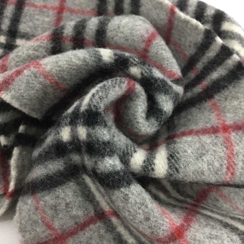 バーバリーズ BURBERRYS マフラー マフラー ラムウール フリンジ チェック 灰 / グレー /  メンズ USED 古着 中古 10142733