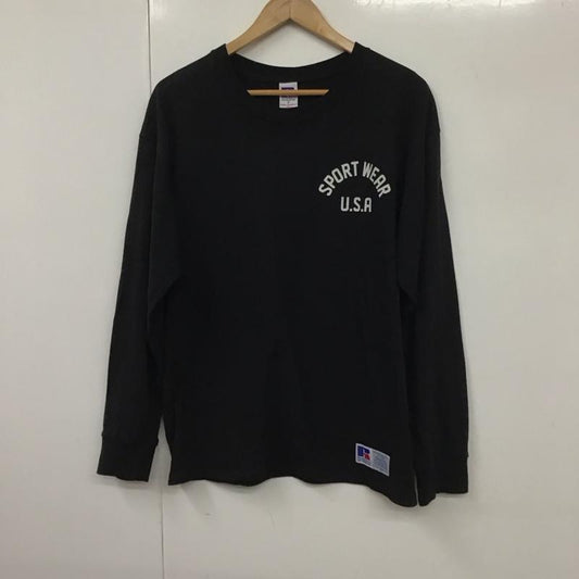 ラッセル RUSSELL カットソー 長袖 長袖カットソー プリントカットソー クルーネック FREE ロゴ、文字 黒 / ブラック /  メンズ USED 古着 中古 10130700