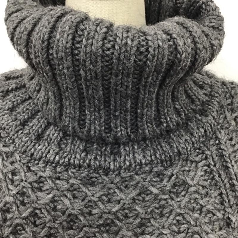 ザラニット ZARA KNIT ワンピース ひざ丈スカート ニットワンピース 半袖 タートルネック M 無地 灰 / グレー /  レディース USED 古着 中古 10119627