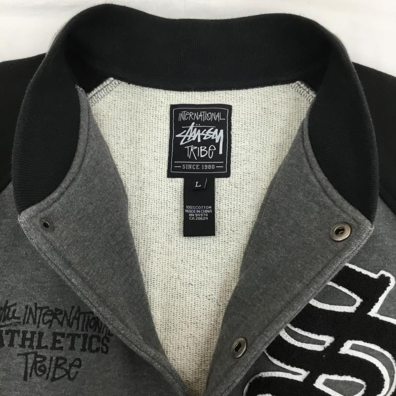 ステューシー STUSSY ジャケット、上着 ジャンパー、ブルゾン スウェット　スタジャン　00s　STUSSY　TRIBE L ロゴ、文字 X 刺繍 黒 / ブラック /  メンズ USED 古着 中古 10122738