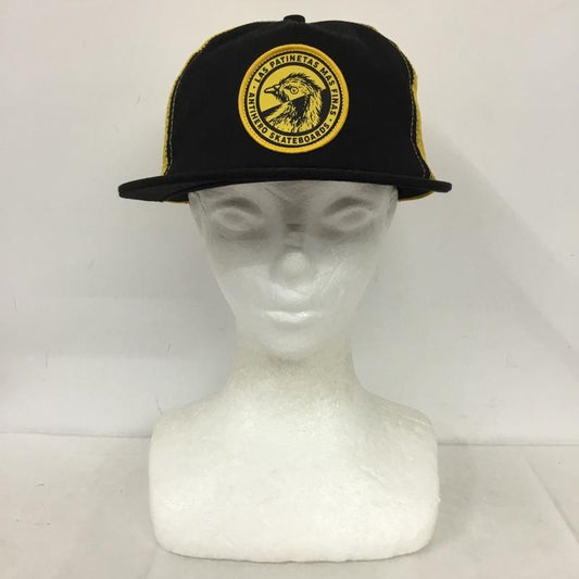 アンタイヒーロー ANTIHERO 帽子 キャップ メッシュキャップ ワッペン ワンポイント 黒 / ブラック / X 黄 / イエロー /  メンズ USED 古着 中古 10136310