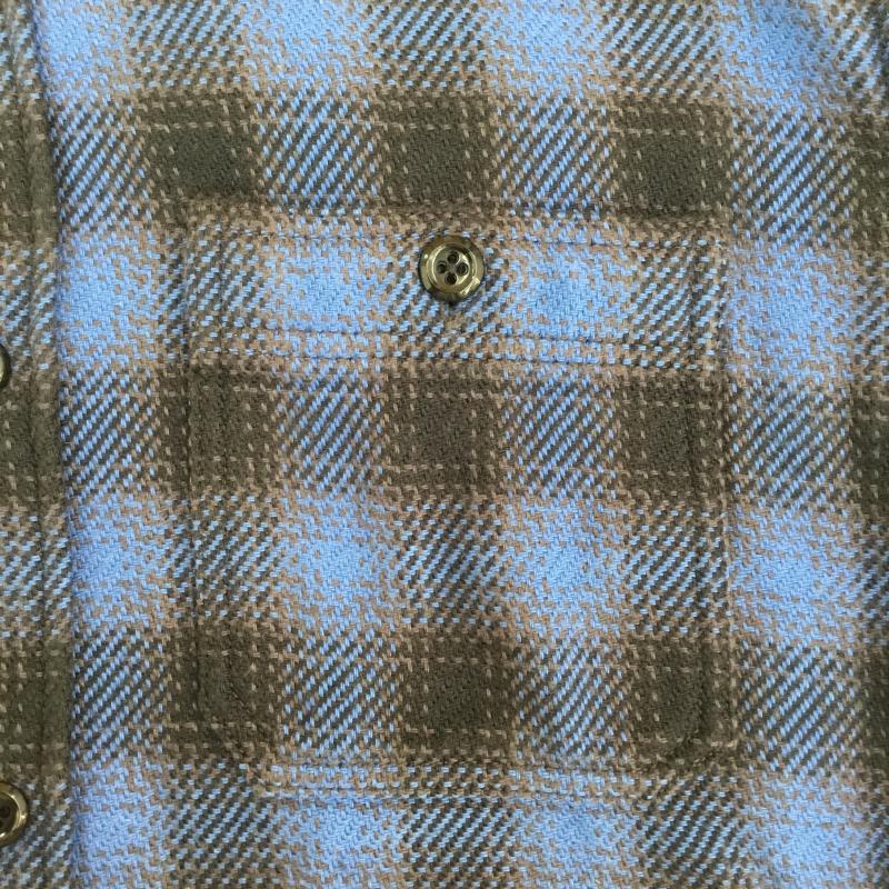 フラットヘッド The Flat Head シャツ、ブラウス 長袖 ヘビーウエイト フランネル シャツ 38 チェック 青 / ブルー /  メンズ USED 古着 中古 10095995