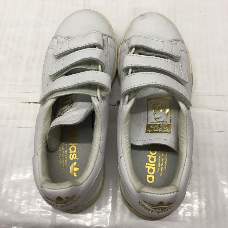 アディダス adidas スニーカー スニーカー BC0417 STAN SMITH ベルクロ 22.5cm 22.5cm ロゴ、文字 白 / ホワイト / X 金 / ゴールド /  レディース USED 古着 中古 10118415