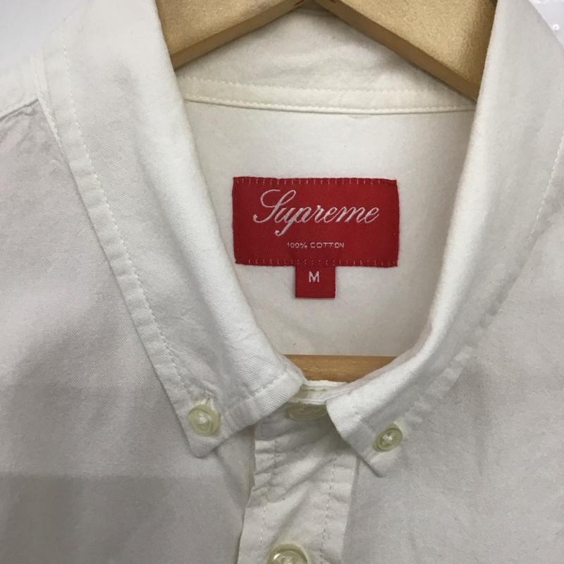 シュプリーム Supreme シャツ、ブラウス 長袖 長袖シャツ 無地シャツ カラーシャツ ボタンダウンシャツ M ロゴ、文字 白 / ホワイト /  メンズ USED 古着 中古 10146434