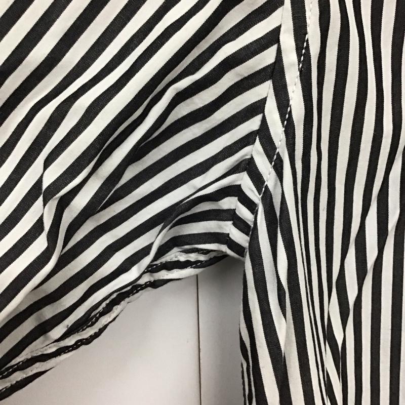 マーク・ゴンザレス Mark Gonzales シャツ、ブラウス 長袖 2G8-9209 バックロゴ ボタンダウン M ストライプ 白 / ホワイト / X 黒 / ブラック /  メンズ USED 古着 中古 10129126