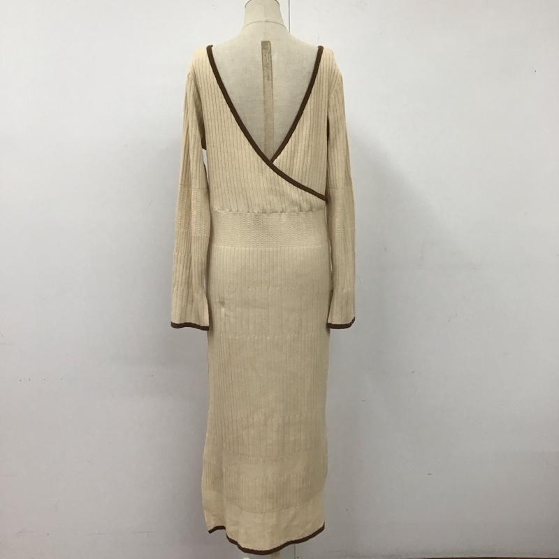 カスタネ Kastane ワンピース ロングスカート KAZ1092206A0009 カシュクールパイピングリブニットワンピース 前後着 2way FREE 無地 ベージュ / ベージュ / X 茶 / ブラウン /  レディース USED 古着 中古 10118818