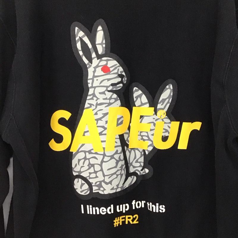 エフアールツー FR2 トレーナー 長袖 長袖トレーナー スウェット クルーネック プルオーバー XL ロゴ、文字 黒 / ブラック /  メンズ USED 古着 中古 10145051