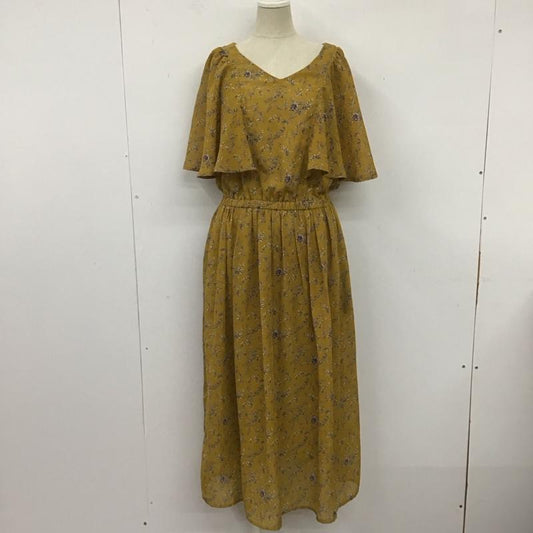 ナイスクラップ NICE CLAUP ワンピース ロングスカート 881728120 半袖 FREE 花柄 マスタード / マスタード /  レディース USED 古着 中古 10108925
