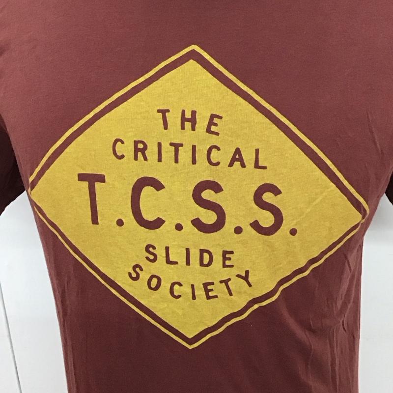 ティーシーエスエス TCSS Tシャツ 半袖 半袖カットソー プリントTシャツ クルーネックカットソー L プリント えんじ / ワインレッド /  メンズ USED 古着 中古 10114695