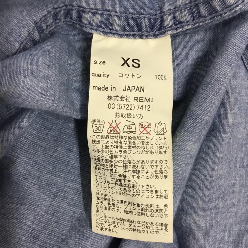 レミ レリーフ REMI RELIEF シャツ、ブラウス 長袖 長袖シャツ カラーシャツ ポケットシャツ 長袖カットソー デニムシャツ XS 無地 インディゴ / インディゴ /  メンズ USED 古着 中古 10117711