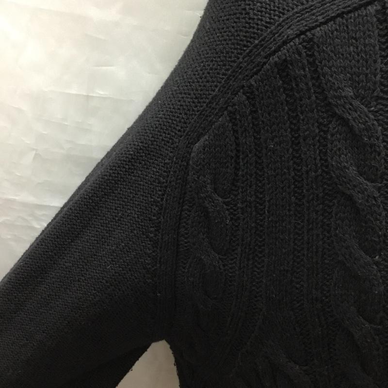 バーニーズ ニューヨーク BARNEYS NEWYORK ニット、セーター 長袖 長袖ニットカットソー ニット セーター クルーネックニット M 総柄 黒 / ブラック /  メンズ USED 古着 中古 10118667