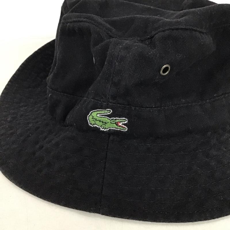 ラコステ LACOSTE 帽子 ハット バケットハット バケハ ワンポイント 黒 / ブラック /  メンズ USED 古着 中古 10132445