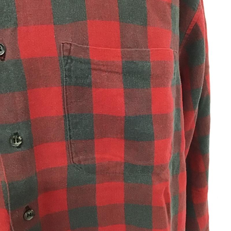ギャップ GAP シャツ、ブラウス 長袖 胸ポケット XL チェック 赤 / レッド / X 灰 / グレー /  メンズ USED 古着 中古 10107049