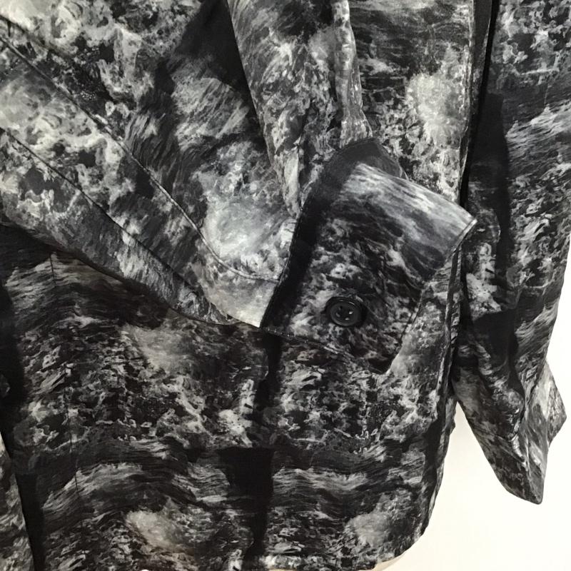 ハレ HARE シャツ、ブラウス 長袖 ha020048tr 長袖シャツ 柄シャツ ノーカラーシャツ プリントシャツ M 総柄 白 / ホワイト / X 黒 / ブラック /  メンズ USED 古着 中古 10106739