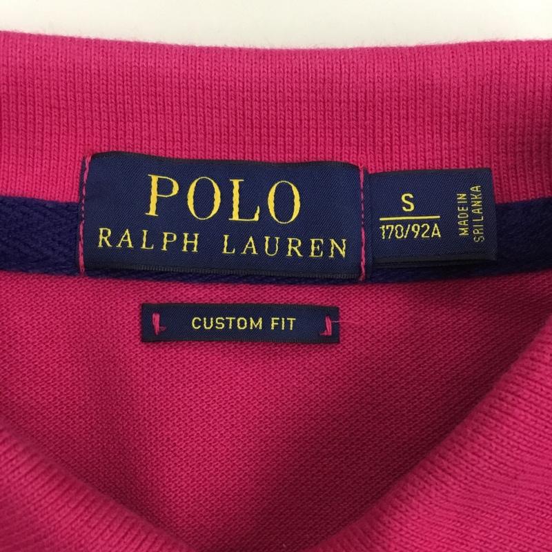 ポロラルフローレン POLO RALPH LAUREN ポロシャツ 半袖 半袖ポロシャツ カラーシャツ 半袖カットソー S ロゴ、文字 桃 / ピンク /  メンズ USED 古着 中古 10108543