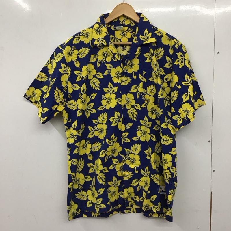 古着 USED シャツ、ブラウス 半袖 半袖シャツ プリントシャツ ポケットシャツ アロハシャツ XL プリント 青 / ブルー / X 黄 / イエロー /  メンズ USED 古着 中古 10137688