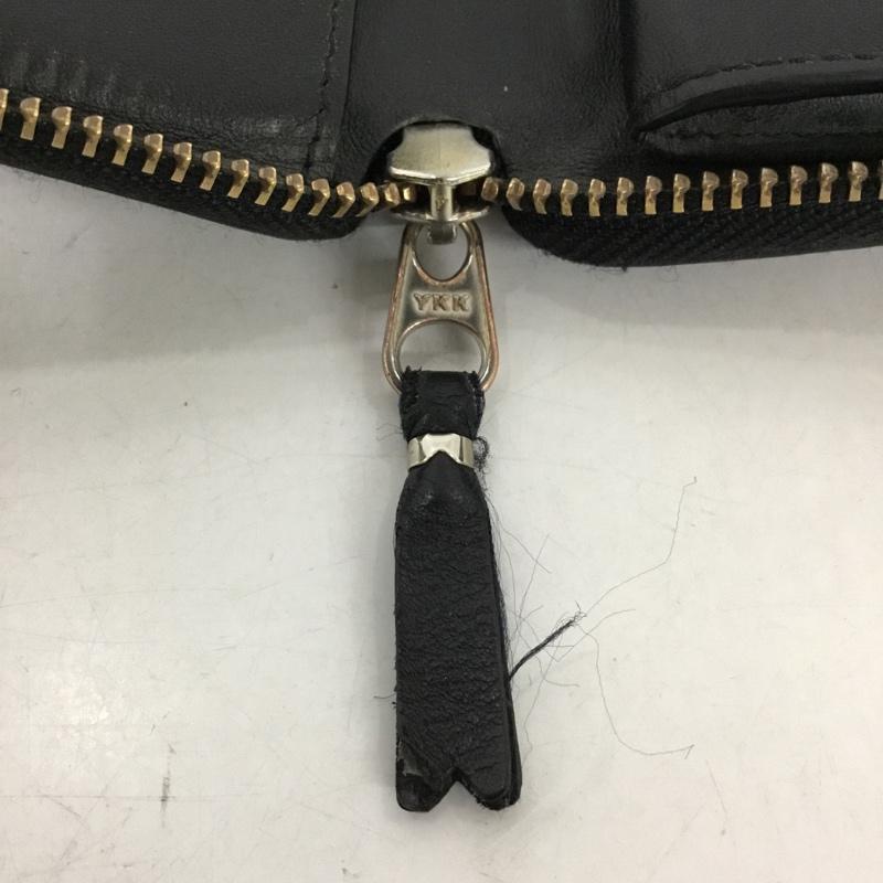 コムデギャルソン COMME des GARCONS 財布 二つ折り ラウンドファスナー ロゴ、文字 黒 / ブラック /  メンズ USED 古着 中古 10130243