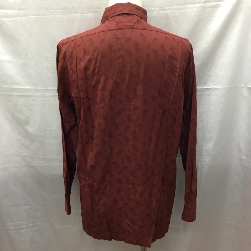 ニューヨーカー NEWYORKER シャツ、ブラウス 長袖 長袖シャツ カラーシャツ ポケットシャツ 長袖カットソー プリントシャツ M プリント えんじ / ワインレッド /  メンズ USED 古着 中古 10115115