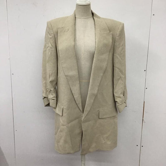 ザラ ZARA ジャケット、上着 ジャケット、ブレザー カジュアルジャケット ロングジャケット カラージャケット S 無地 ベージュ / ベージュ /  レディース USED 古着 中古 10123812