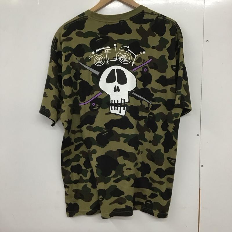 アベイシングエイプ A BATHING APE Tシャツ 半袖 半袖カットソー プリントTシャツ クルーネックカットソー stussy 30周年 L カモフラージュ柄・迷彩 マルチカラー / マルチカラー /  メンズ USED 古着 中古 10132682