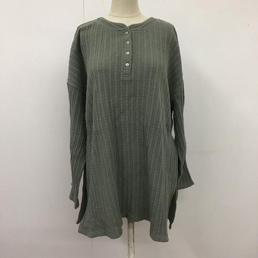 フリークスストア FREAK S STORE カットソー 長袖 長袖カットソー 無地カットソー ヘンリーネック FREE  カーキ / カーキ /  レディース USED 古着 中古 10125157
