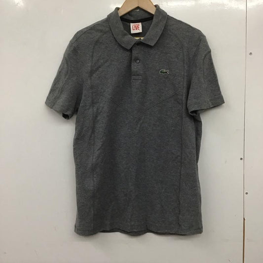 ラコステ LACOSTE ポロシャツ 半袖 半袖ポロシャツ カラーシャツ 半袖カットソー 4 ロゴ、文字 灰 / グレー /  メンズ USED 古着 中古 10139177