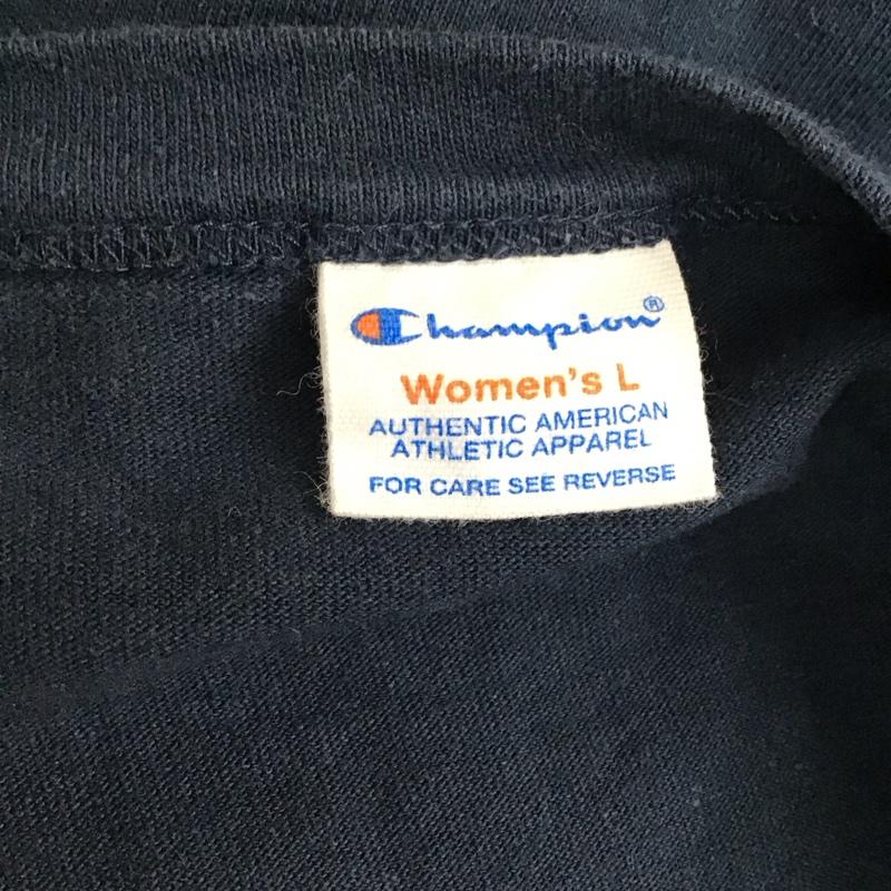 チャンピオン Champion ワンピース ミニスカート L ロゴ、文字 X プリント 紺 / ネイビー /  レディース USED 古着 中古 10121418
