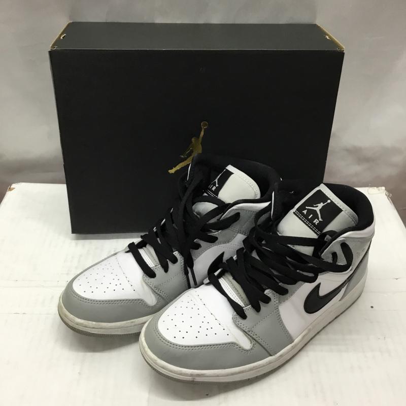 ナイキ NIKE スニーカー スニーカー 554724 092 AIR JORDAN 1 MID 26.5cm 箱有 26.5cm ロゴ、文字 白 / ホワイト / X 黒 / ブラック / X 灰 / グレー /  メンズ USED 古着 中古 10108438