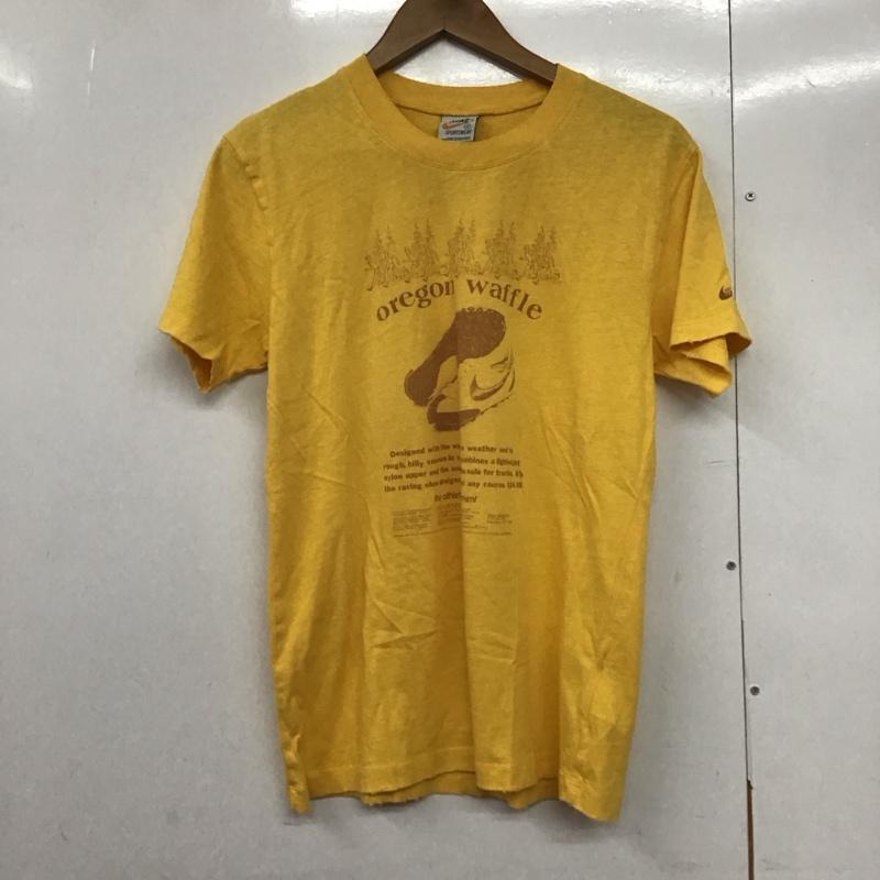 ナイキ NIKE Tシャツ 半袖 半袖カットソー プリントTシャツ クルーネックカットソー 古着 S プリント 黄 / イエロー /  メンズ USED 古着 中古 10144185