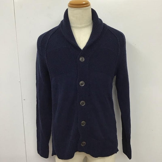 エディーバウアー Eddie Bauer カーディガン 長袖 長袖ニットカーディガン リブニットカーディガン 前ボタン XS 無地 紺 / ネイビー /  メンズ USED 古着 中古 10114196
